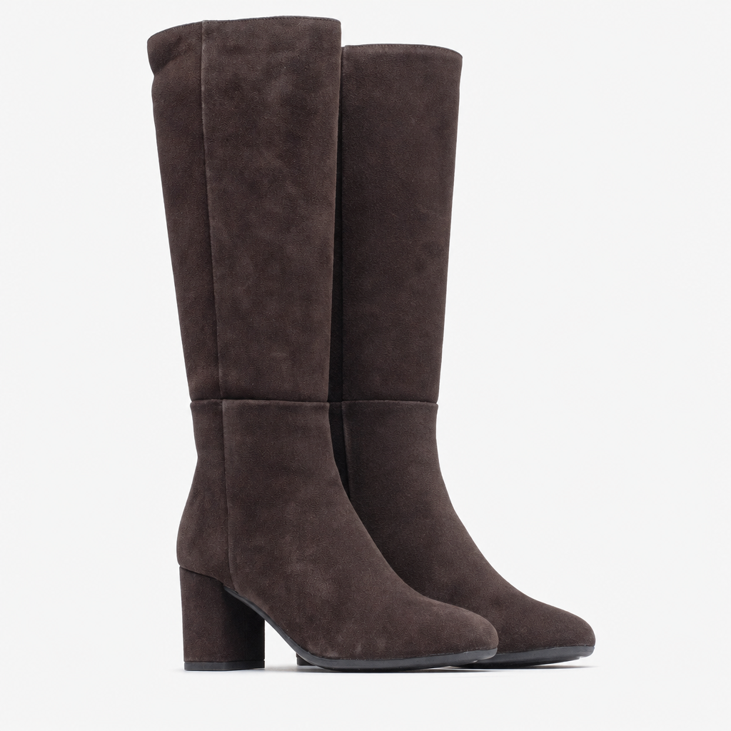 Hush Puppies Oprah Suede Long Boot Womens Tall Boots Chocolate