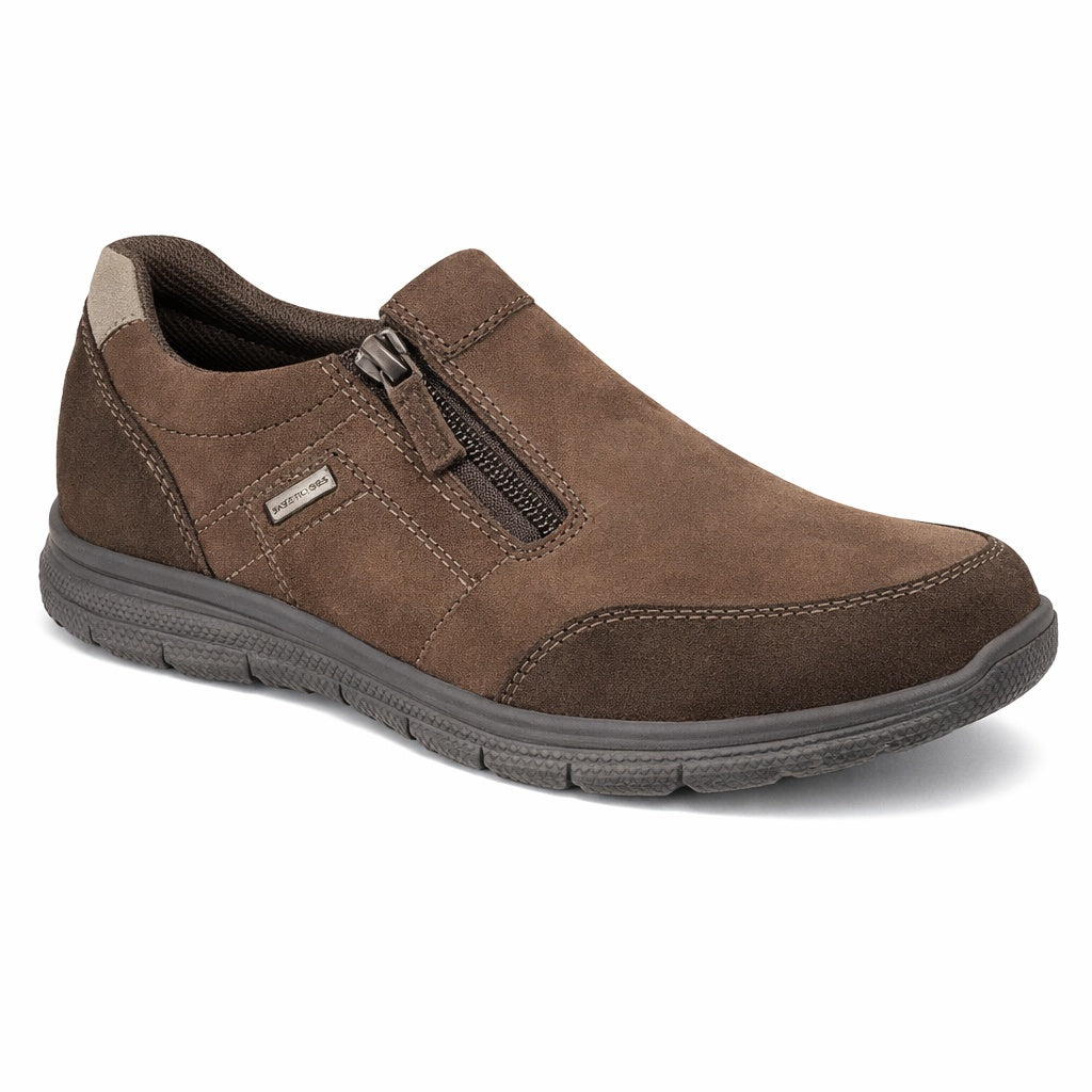 IMAC M032BN Mens Twin Gusset Nubuck Trainers Brown