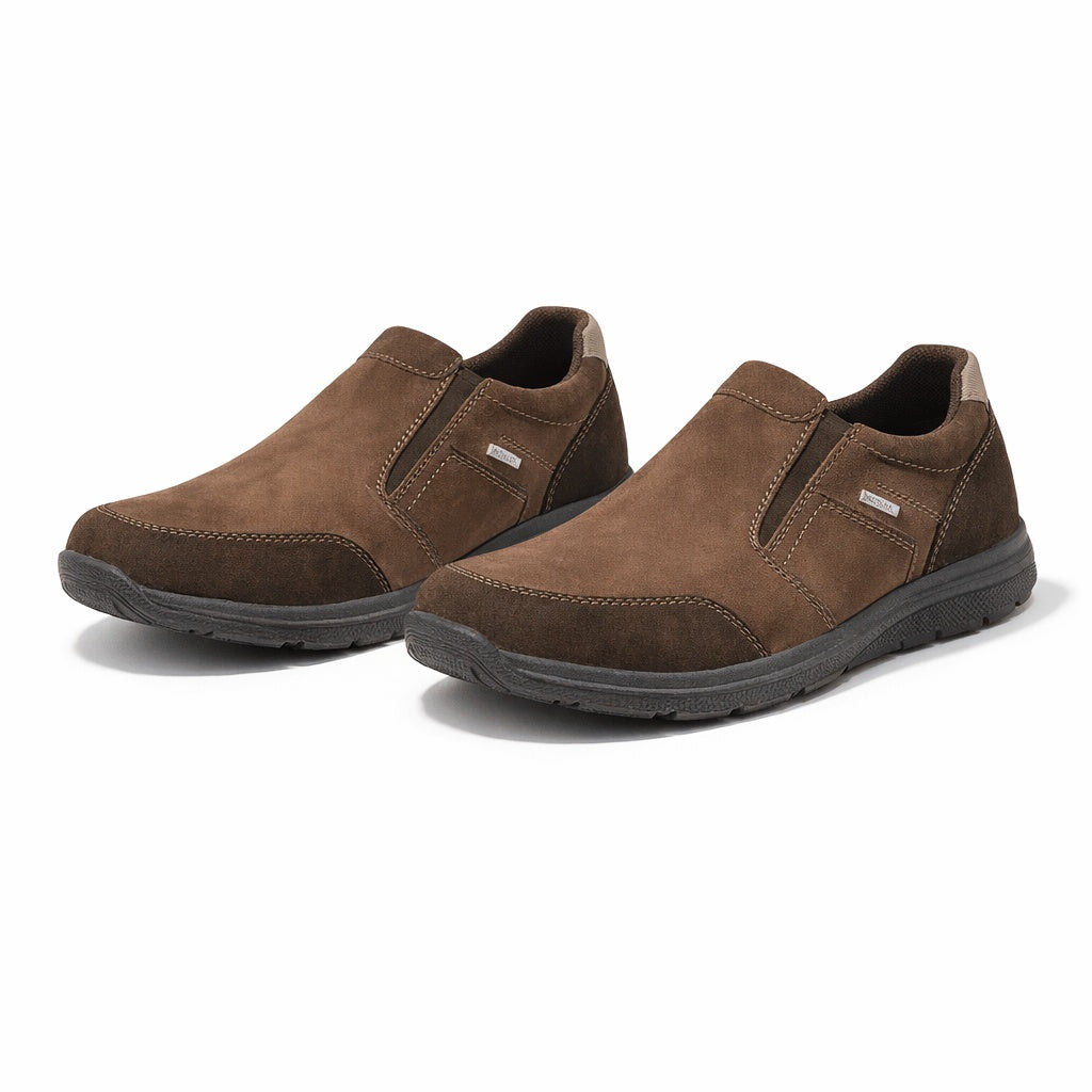 IMAC M032BN Mens Twin Gusset Nubuck Trainers Brown