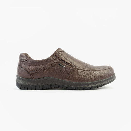 IMAC M227B Mens Casual Leather Slip-On Shoes Brown
