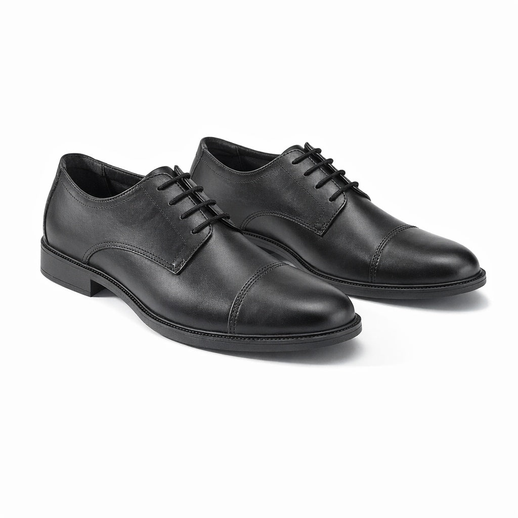 IMAC TRISTAN Mens Leather Capped Derby Brouges Black