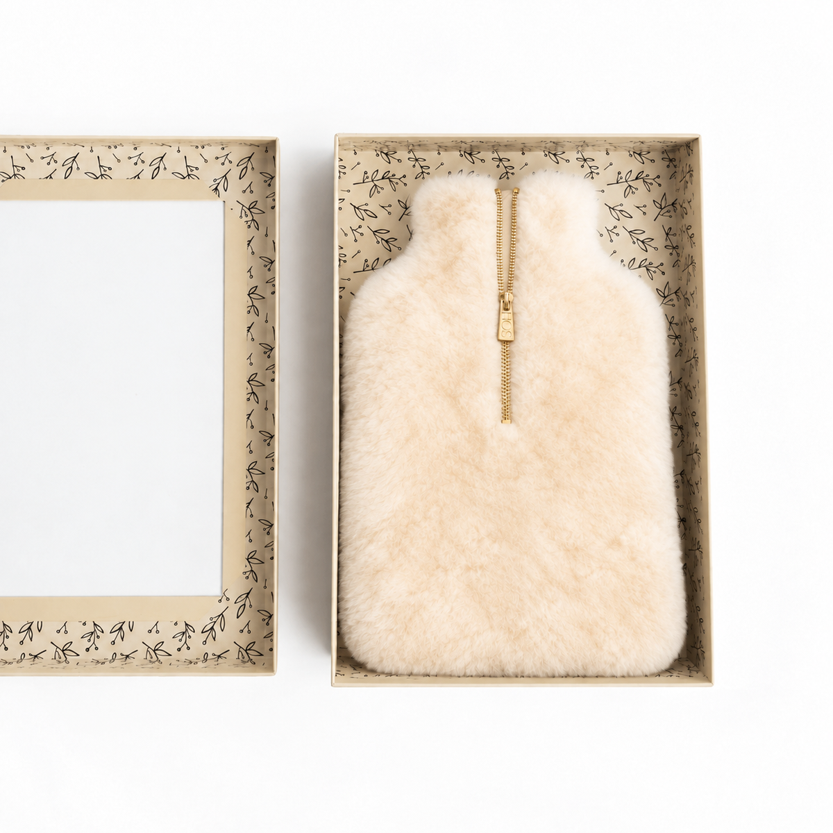HOS Sheepskin IRIS Hot Water Bottle Cover Cream