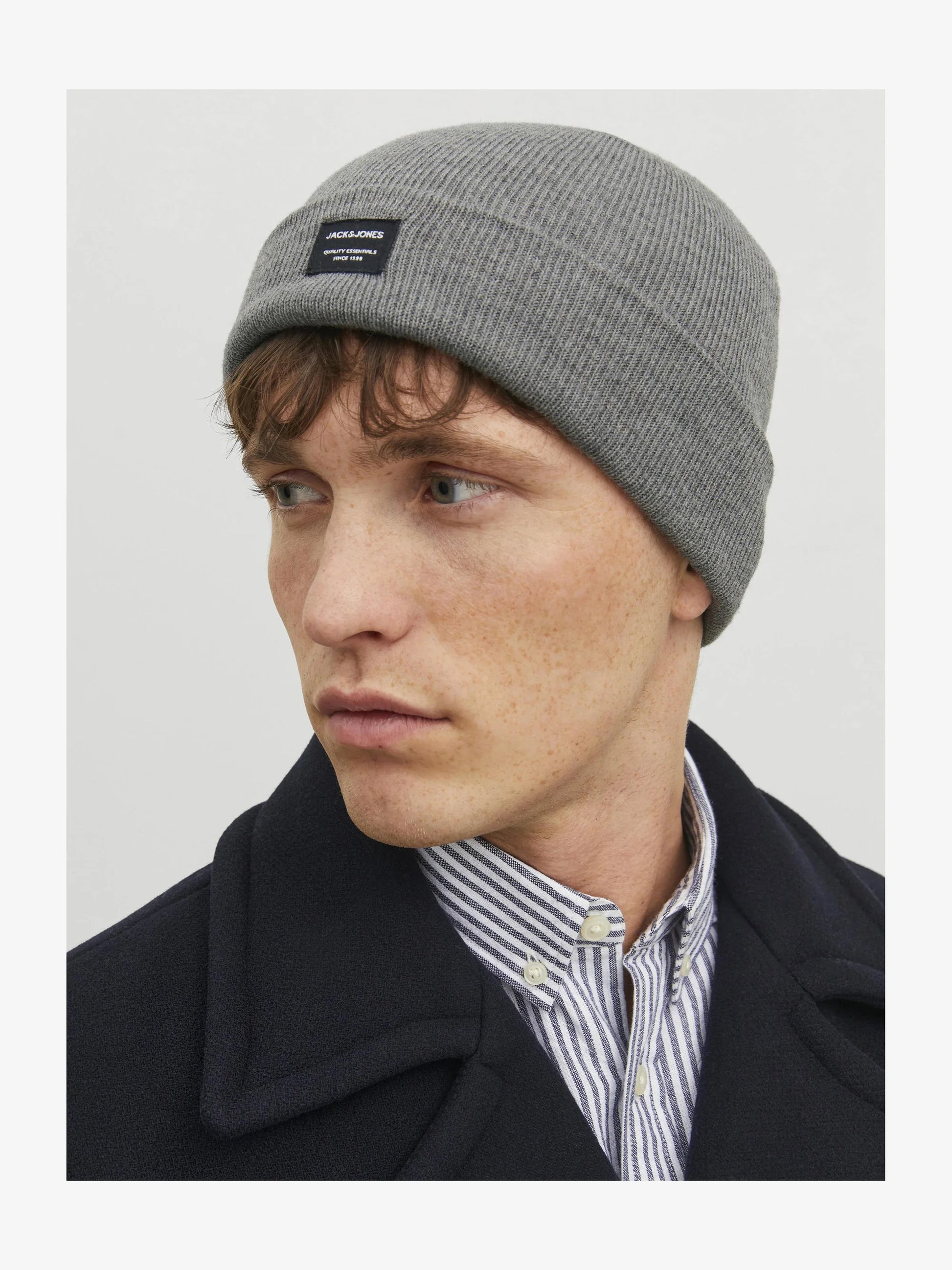 Jack & Jones DNA Mens Beanie Grey Melange