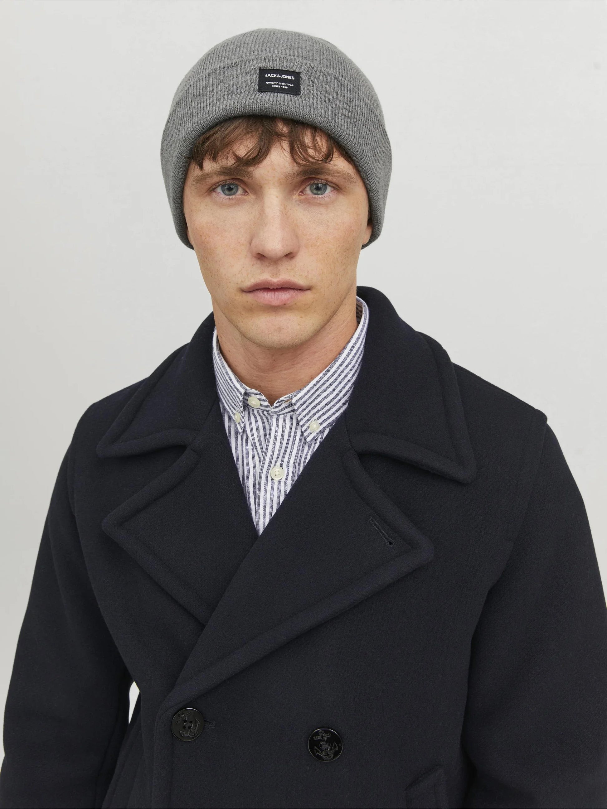 Jack & Jones DNA Mens Beanie Grey Melange
