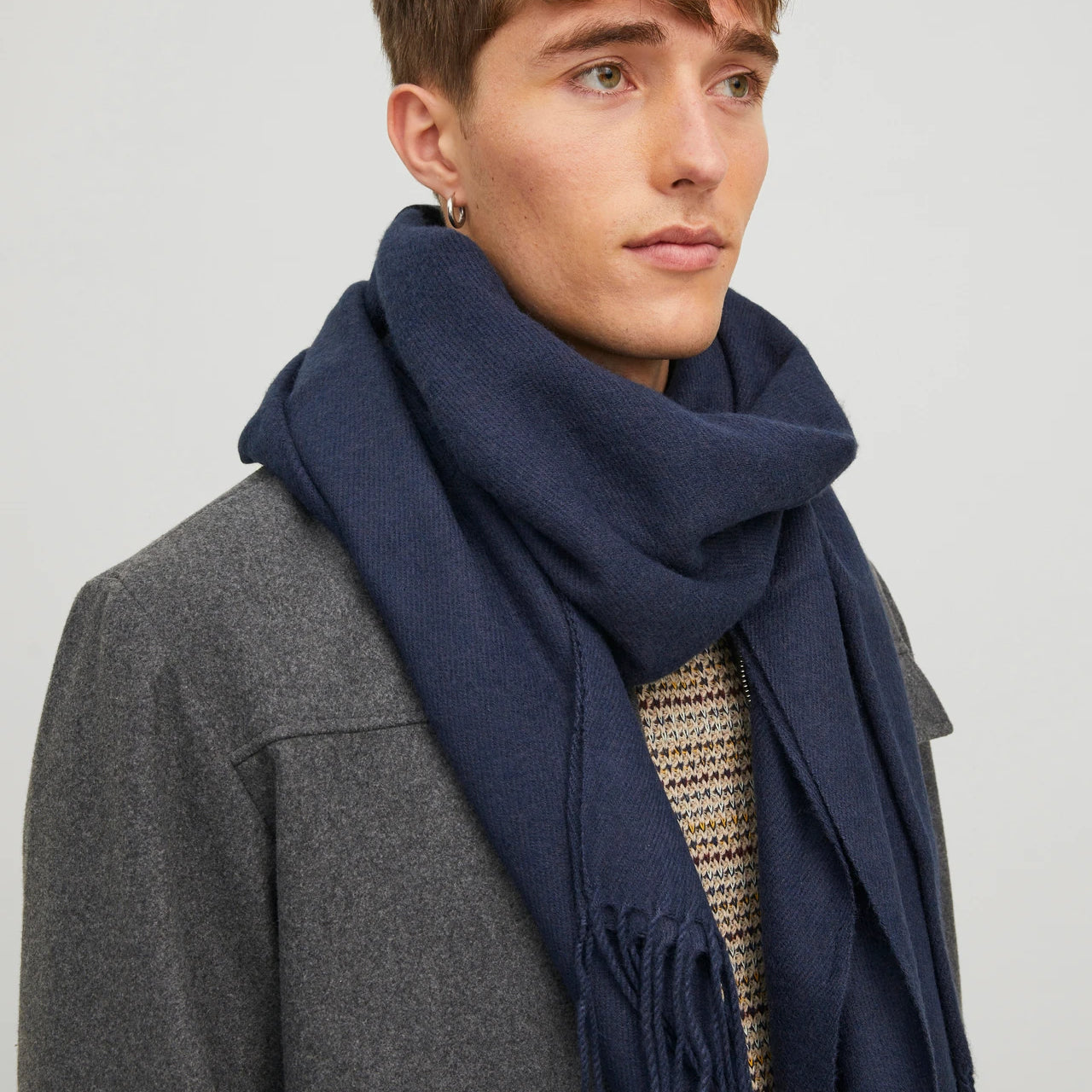 Jack & Jones SOLID WOVEN Mens Scarf Navy Blazer