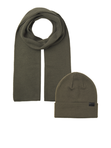 Jack & Jones JOLLY KNIT Mens Scarf & Beanie Giftset Sea Turtle