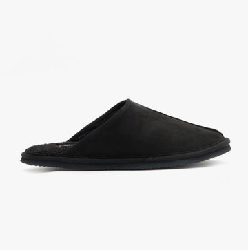 DUDELY Mens Microfiber Mule Slippers Anthracite
