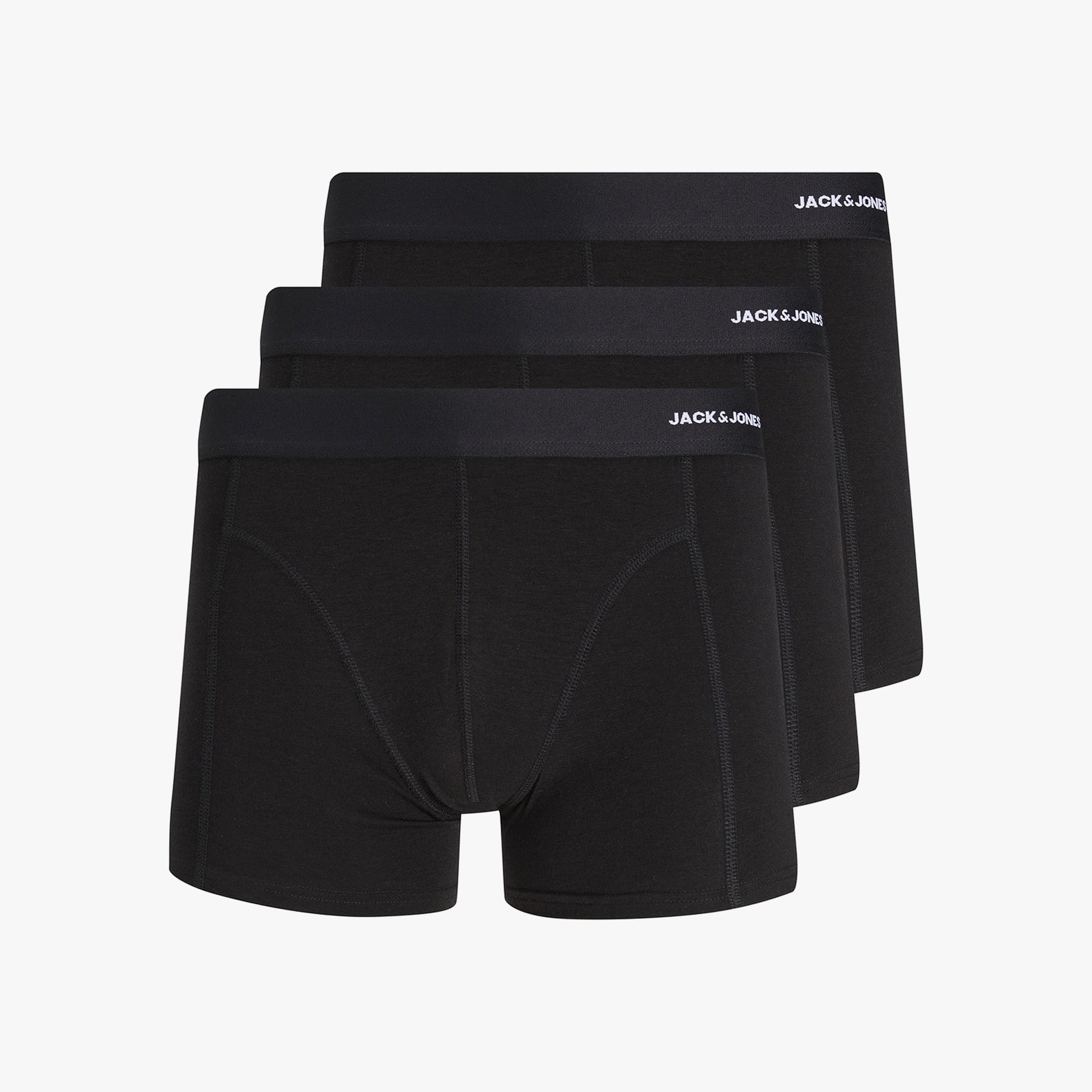 Jack & Jones BASIC BAMBOO Mens 3 Pack Trunks Black
