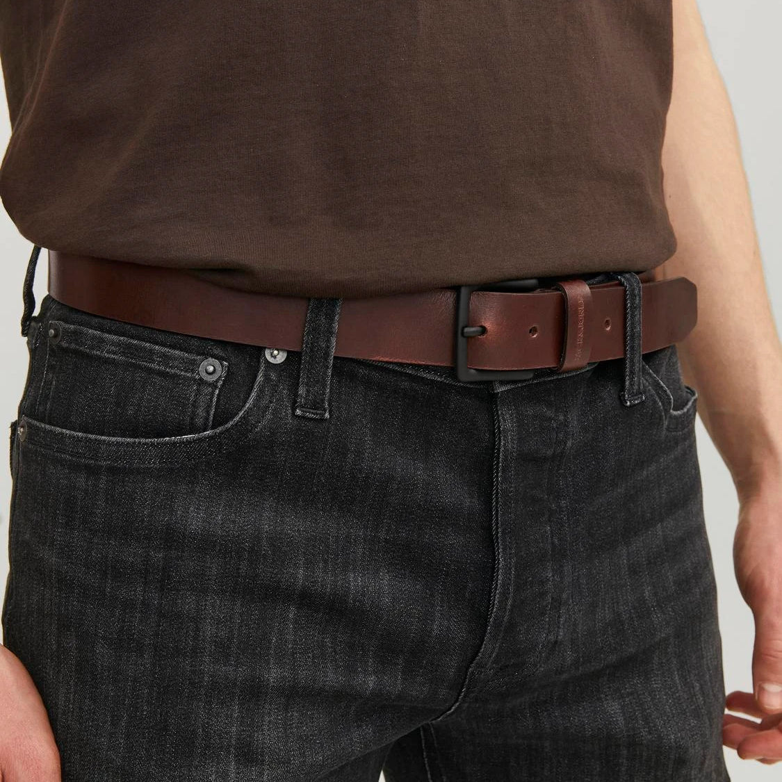 Jack & Jones ROMA Mens Belt Brown Stone
