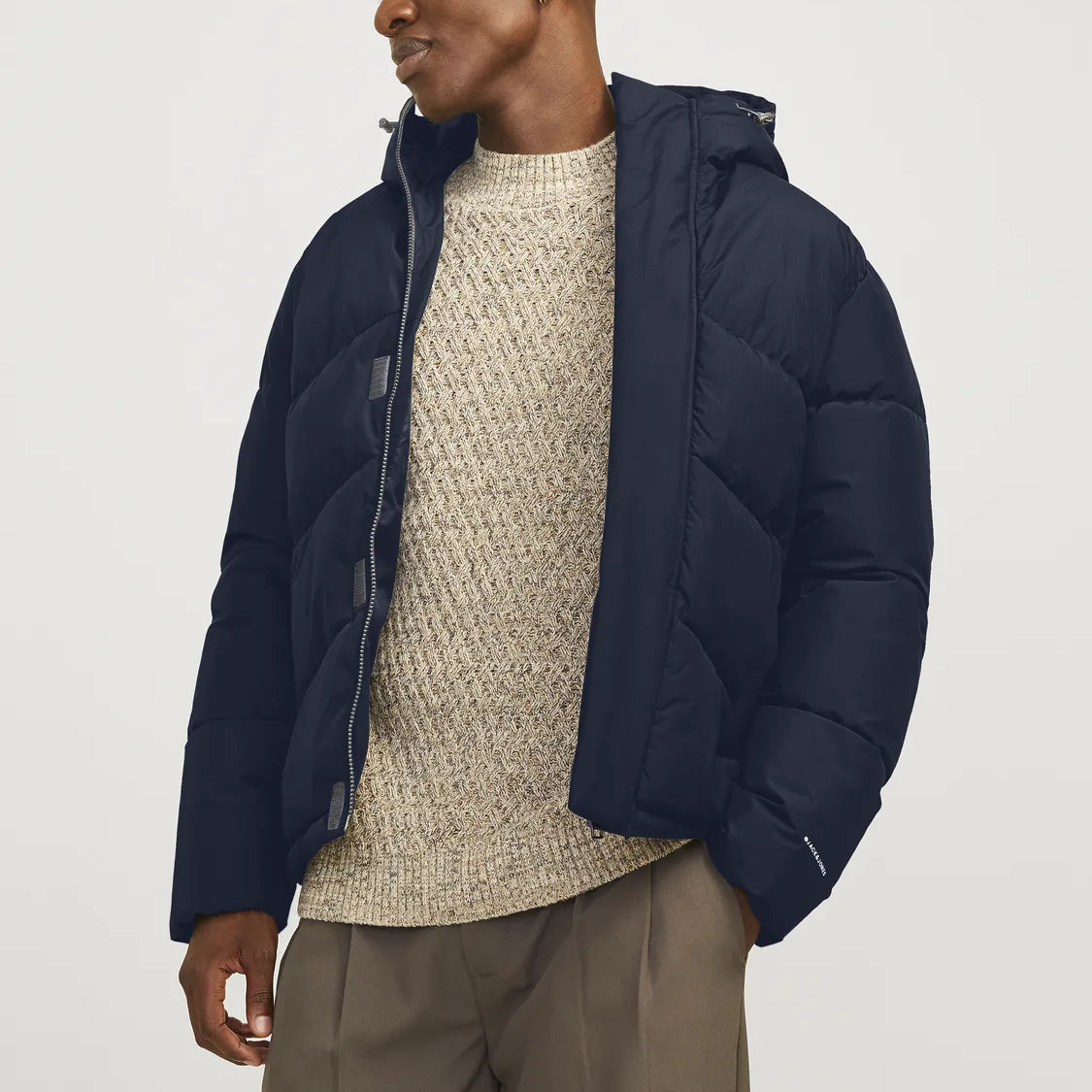 Jack & Jones WORLD Mens Puffer Jacket Navy Blazer