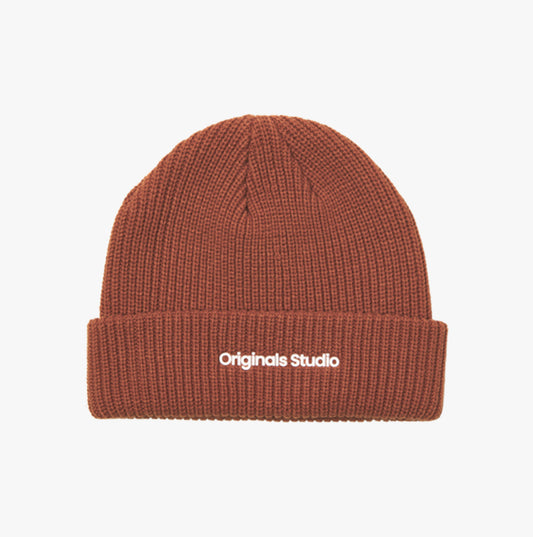 Jack & Jones VESTERBRO Mens Beanie Brandy Brown