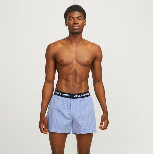 Jack & Jones HECTOR WOVEN Mens 3 Pack Boxer Shorts Navy Blazer