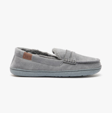 Jo & Joe NEW HAMPSHIRE Mens Moccasin Slippers Grey