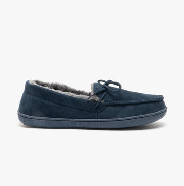 Jo & Joe MALCOLM Mens Moccasin Slippers Navy