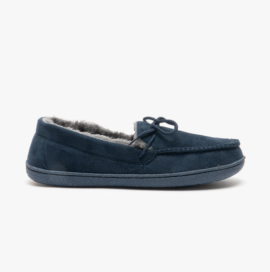 Jo & Joe MALCOLM Mens Moccasin Slippers Navy