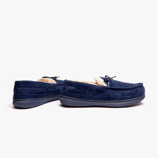 Jo & Joe CRANFORD Mens Moccasin Slippers Navy