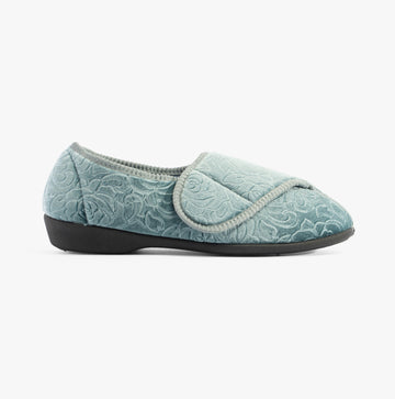 Jo & Joe DOREEN Womens Touch Fasten Slippers Teal
