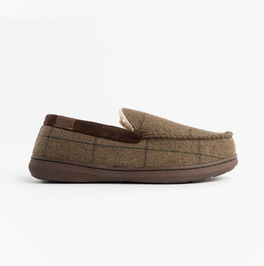 Jo & Joe GLENCOE Mens Moccasin Slippers Brown