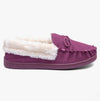 Jo & Joe MULL Womens Suede Moccasin Slippers Dark Pink