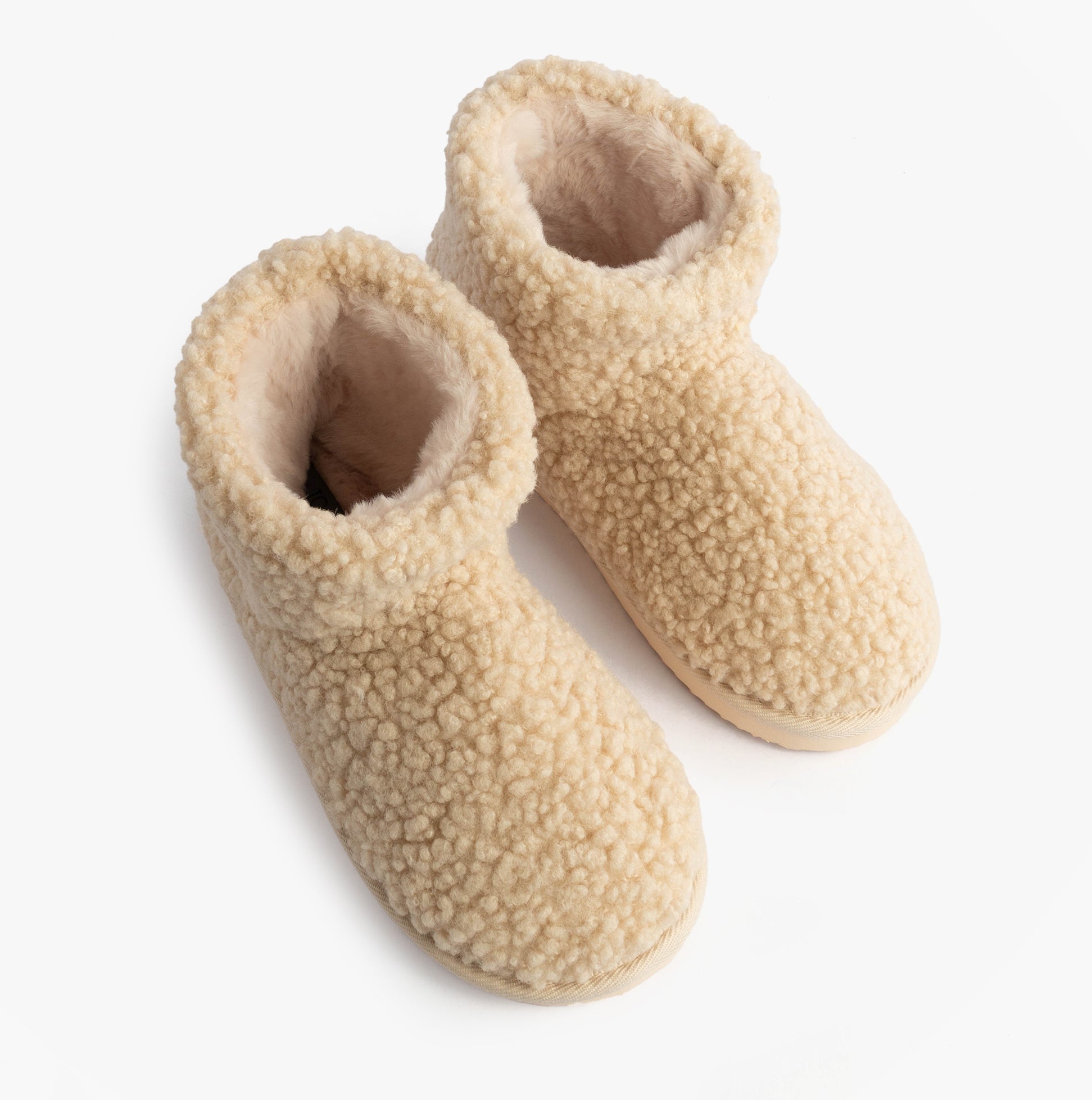 Jo & Joe TEDDY Womens Bootie Slippers Beige