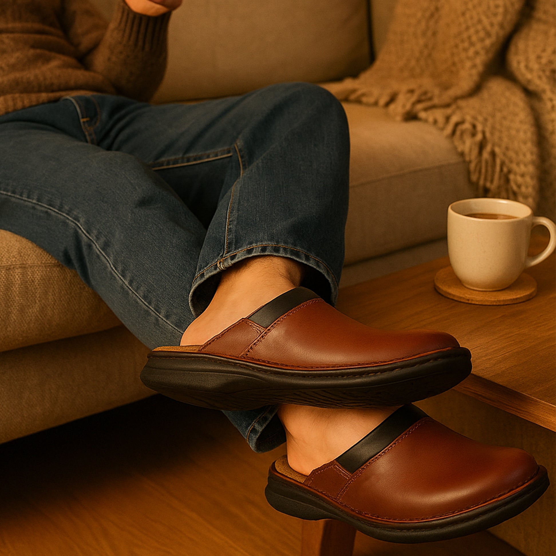 Josef Seibel MAX Mens Clogs Brandy