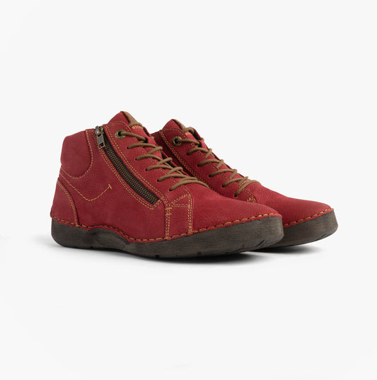 Josef Seibel FERGEY 67 Womens Size Zip Boots Red