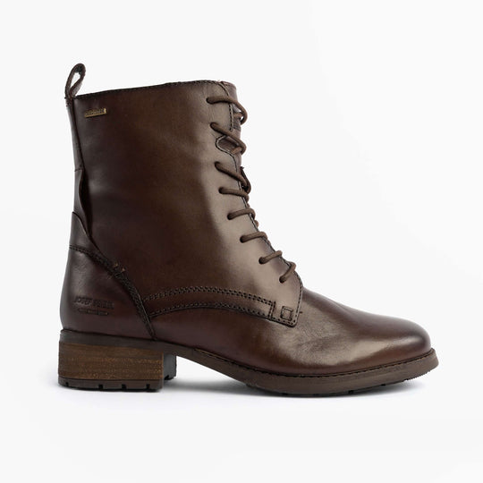 Josef Seibel KATE 50 Womens Lace Up Boots Moro Brown side view showing leather upper and lace-up detail