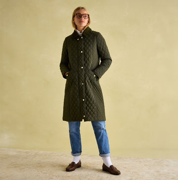 Joules ROSEWELL LONG Womens Coat Green