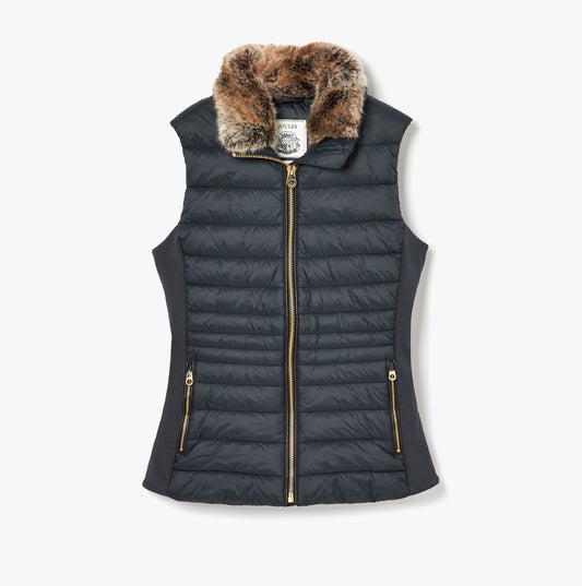 Joules Beckley Womens Padded Showerproof Gilet Navy