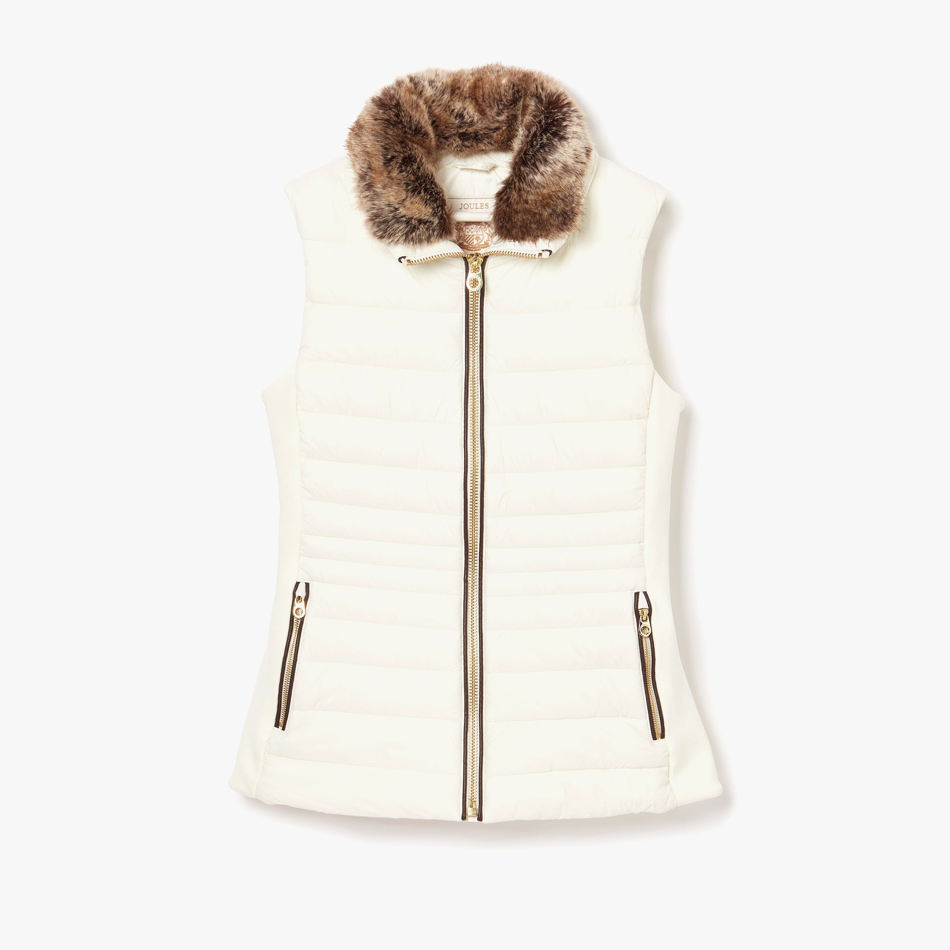 Joules BECKLEY Womens Padded Showerproof Gilet White