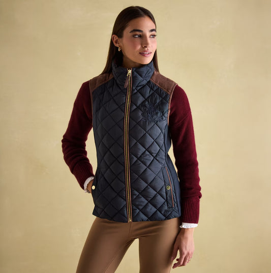 Joules BRAEMAR LUXE Womens Quilted Gilet Navy