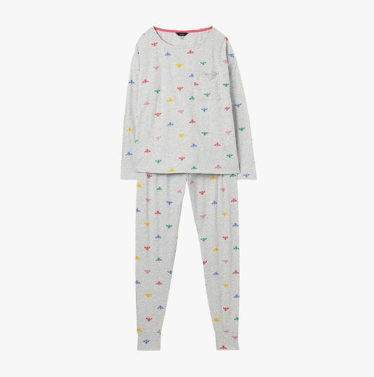 Joules DREAMLEY Womens Cotton Nightwear Grey Multi Bee