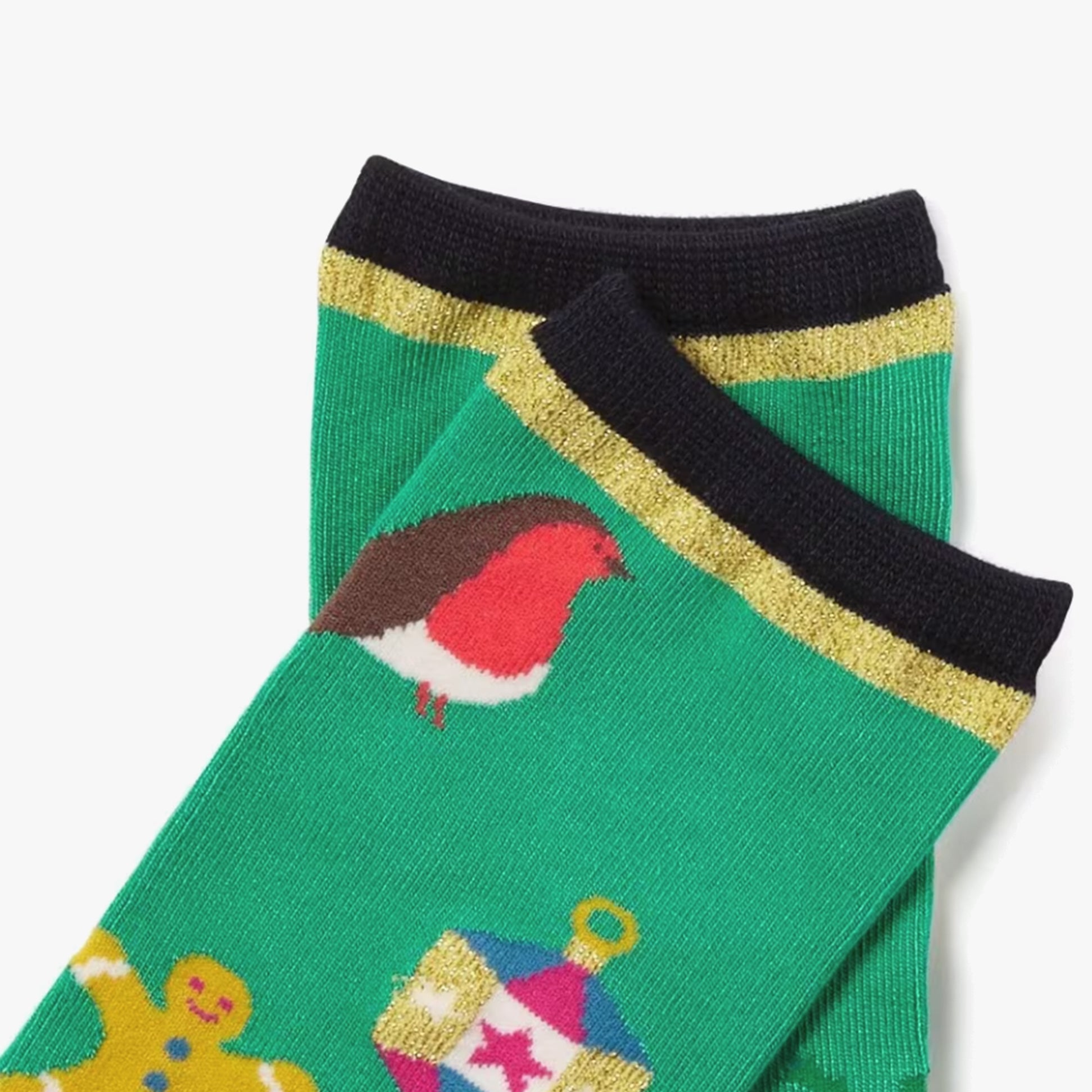 Joules GIFT SOCK Womens Socks Green Xmas: UK 4-8