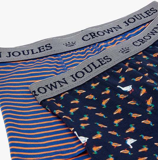 Joules CROWN JOULES Mens 2 Pack Boxers Navy Duck Goose