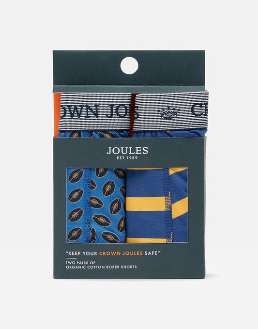 Joules CROWN JOULES Mens 2 Pack Boxers Rugby Ball