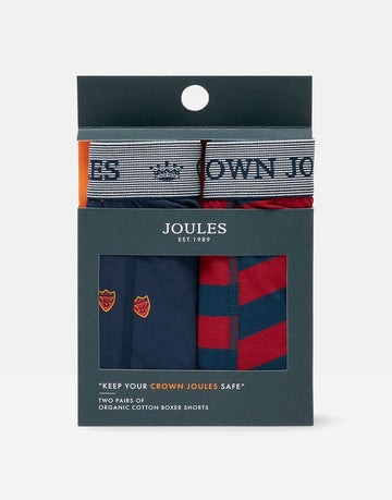 Joules CROWN JOULES Mens 2 Pack Boxers Crest Navy