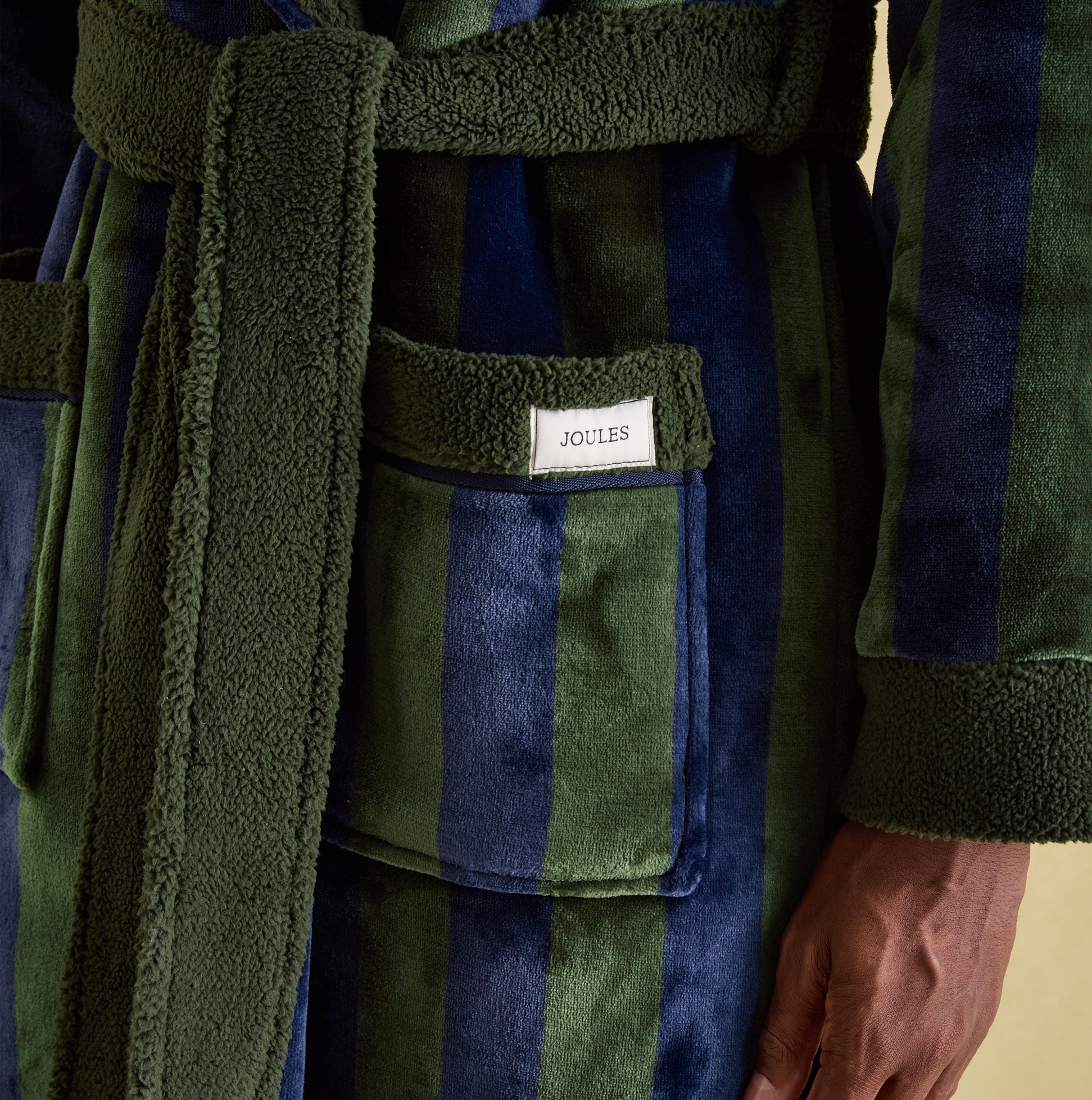 Joules MONTAGUE Mens Night Gown Navy Green Stripe