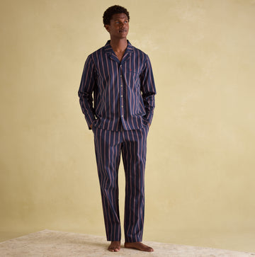 Joules HUGO Mens Pyjama Set Navy Stripe