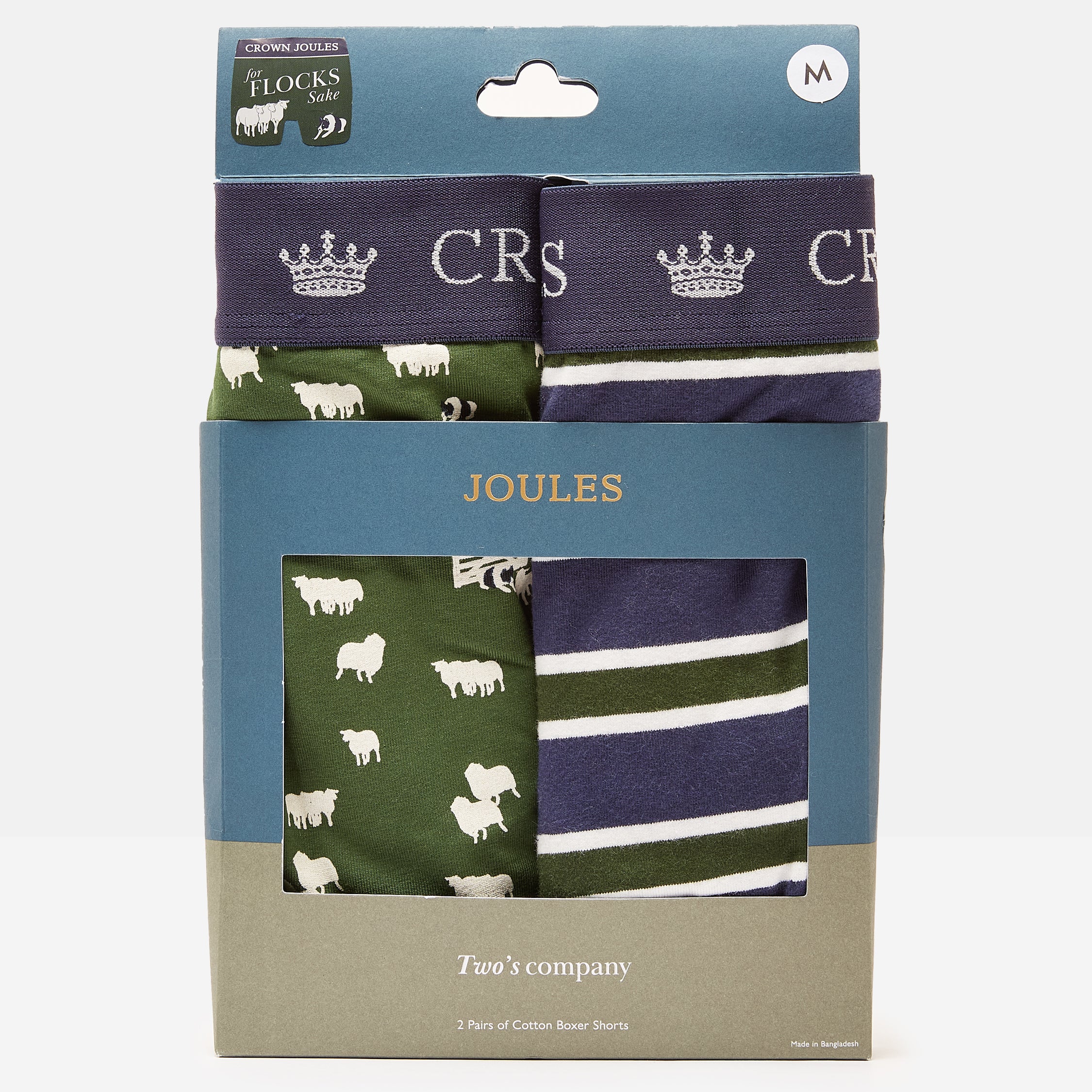 Joules CROWN JERSEY Mens 2-Pack Boxers Flocks Sake