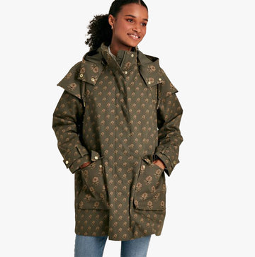 Joules EDINBURGH Womens Coat Green Floral