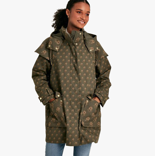 Joules EDINBURGH Womens Coat Green Floral