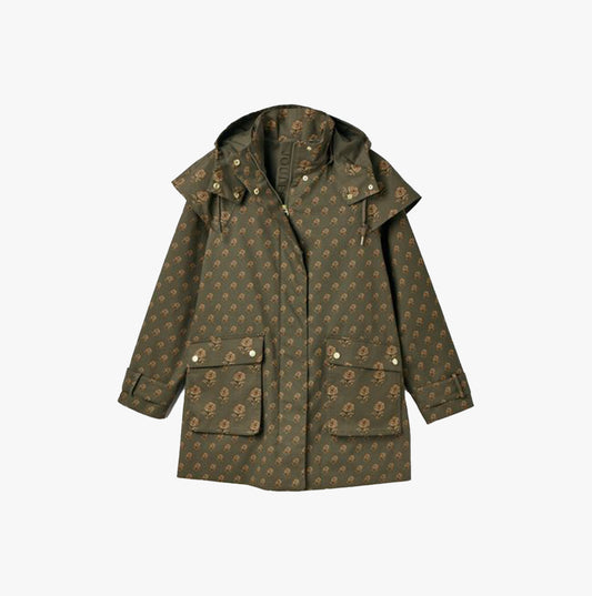 Joules EDINBURGH Womens Coat Green Floral