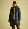 Joules MOORSDALE Womens Mid Length Showerproof Padded Coat with Hood Black