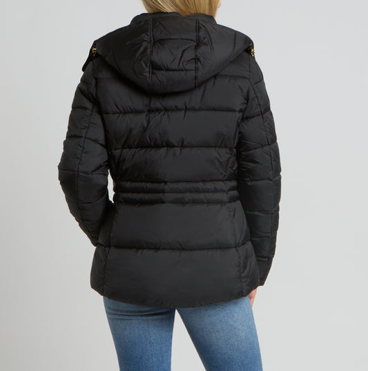 Joules Hadlow Womens Showerproof Padded Coat with Hood Black