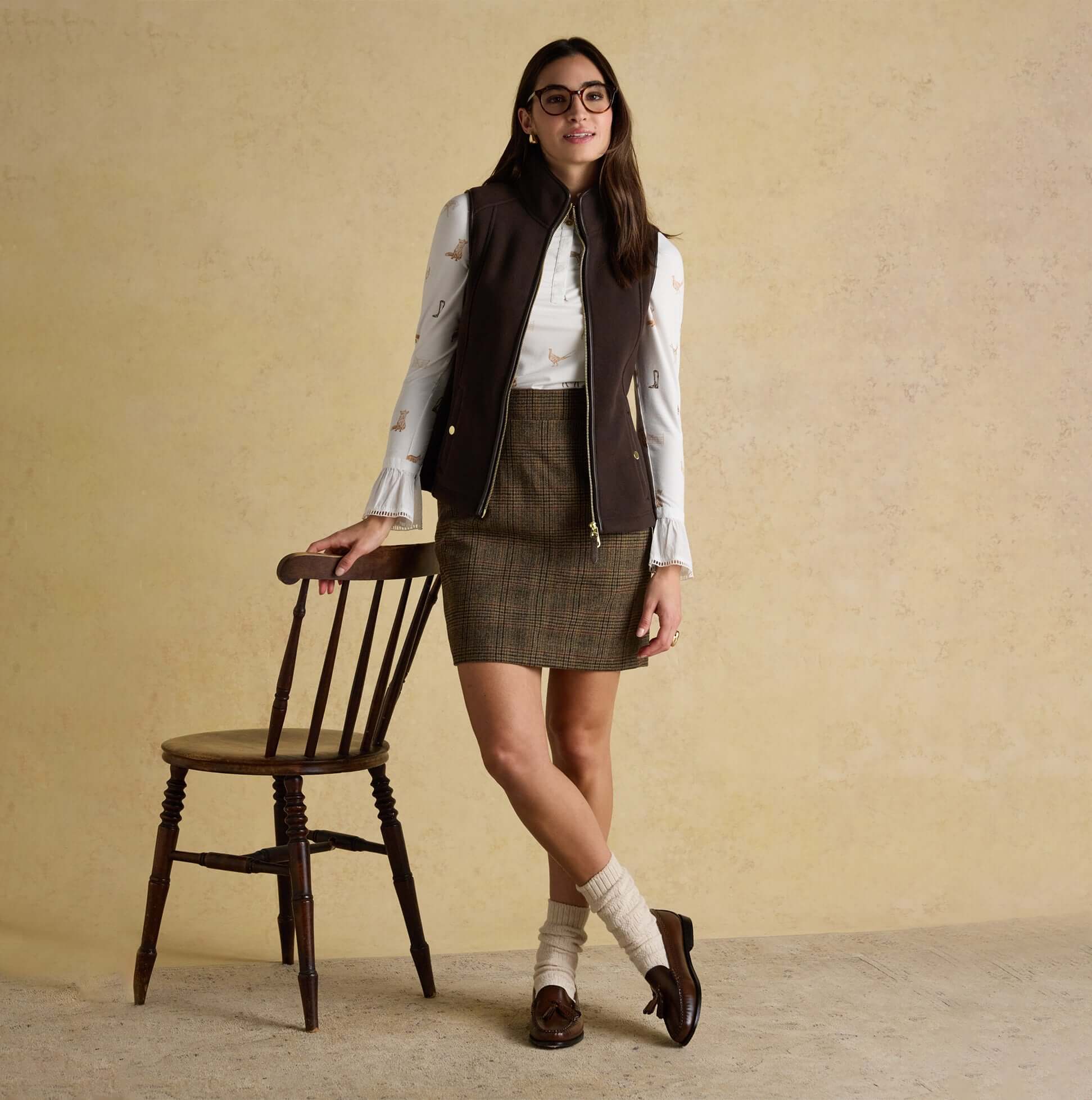 Joules FAIRBOURNE Womens Gilet Brown