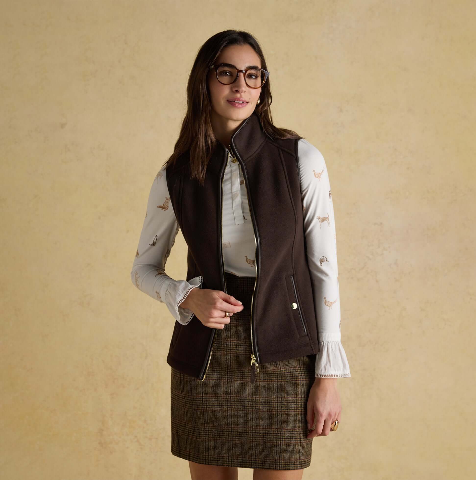 Joules FAIRBOURNE Womens Gilet Brown