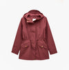 Joules Portwell Port Waterproof Hoodie Raincoat With Adjustable Waist Oxblood