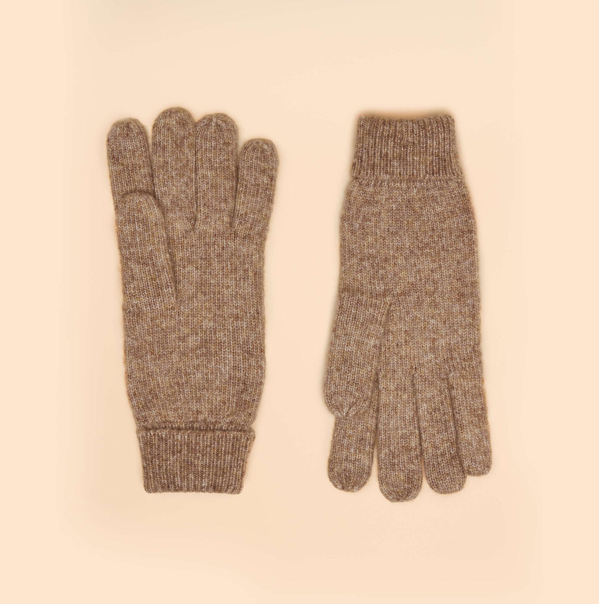 Joules ROSA Womens Gloves Oatmeal front view, soft and cozy gloves made from recycled materials.