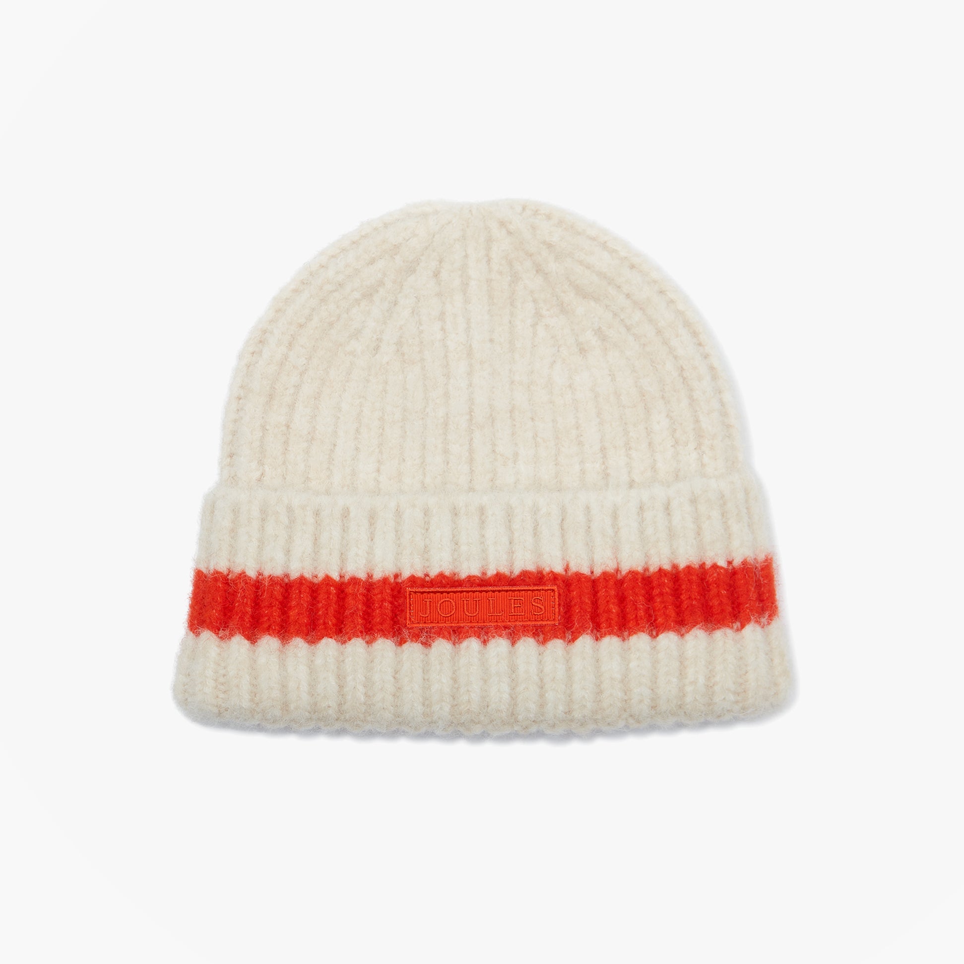 Joules POPLEY STRIPE Womens Beanie Orange/Neutral