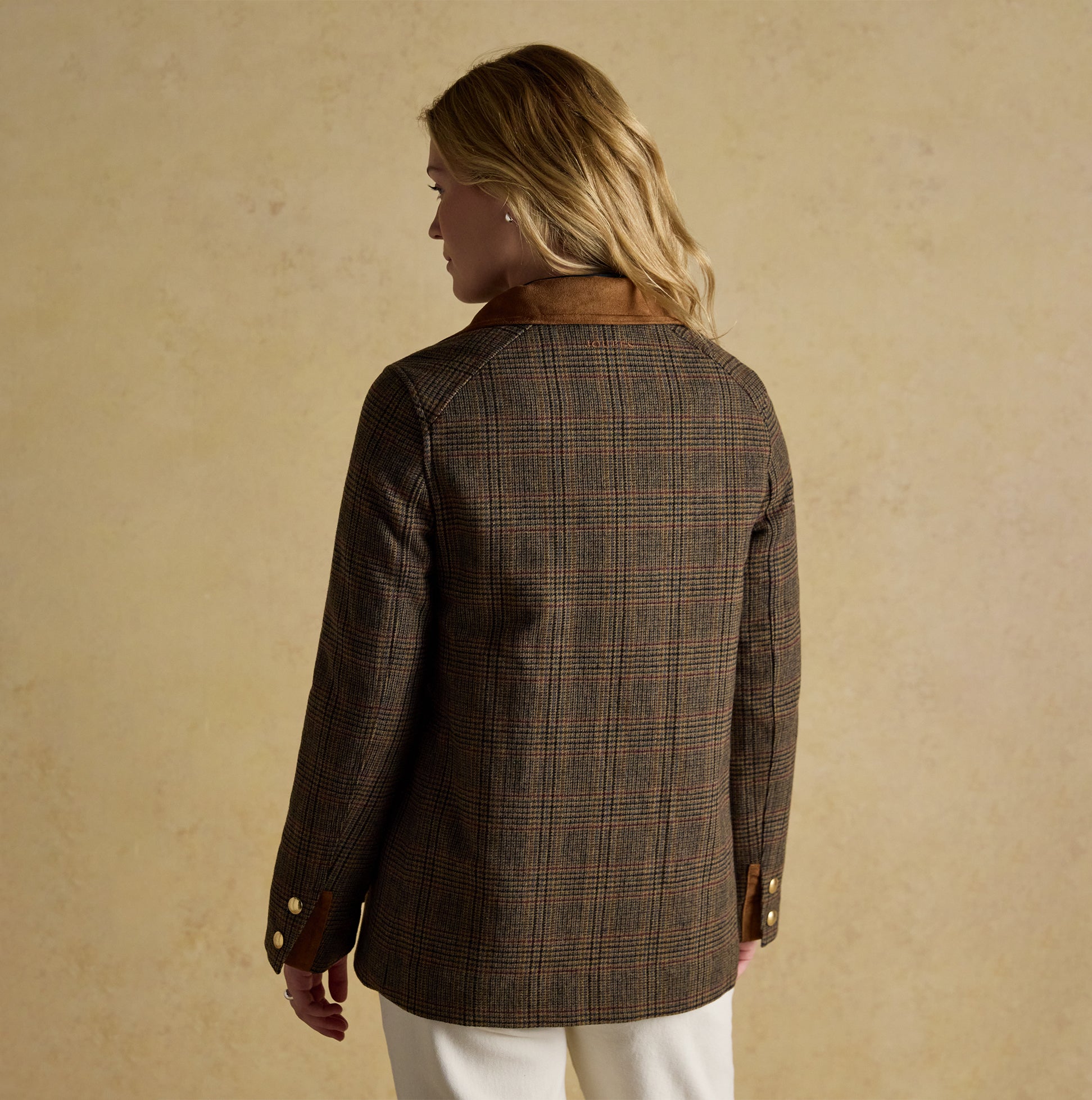 Joules CONTEMPORARY Womens Check Tweed Fieldcoat Brown